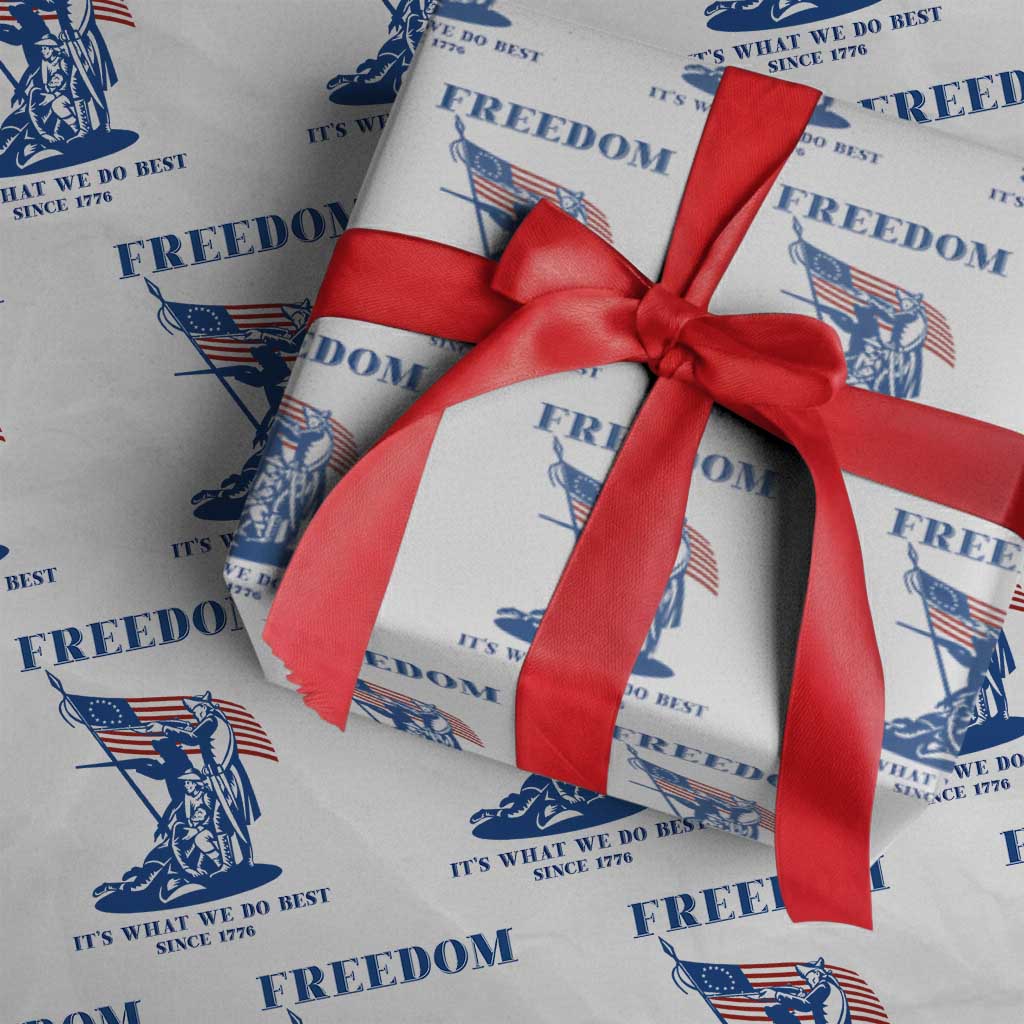 Freedom It’s What We Do Best Since 1776 Wrapping Paper Roll Revolutionary War Patriot Battle Scene TS02 White Print Your Wear