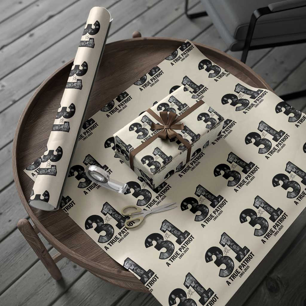 Freedom Number 31 Tribute Graphic Wrapping Paper Roll Thank You Charlie Kirk A True Patriot Memorial TS02 Beige Print Your Wear
