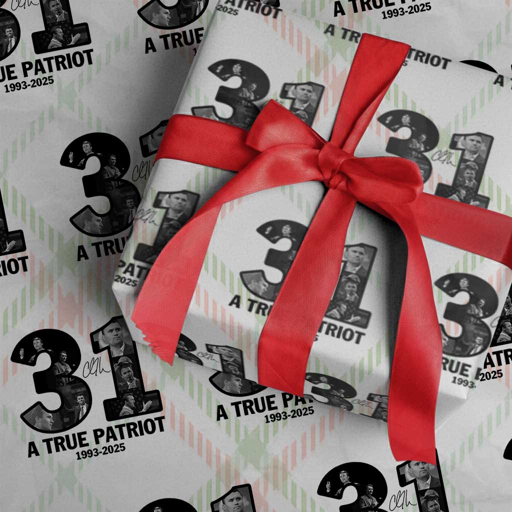 Freedom Number 31 Tribute Graphic Wrapping Paper Roll Thank You Charlie Kirk A True Patriot Memorial TS02 Christmas Plaid Print Your Wear