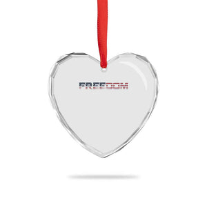 Freedom Patriotic Motivational Quote American Flag Heart Crystal Glass Ornament TS11 Print Your Wear