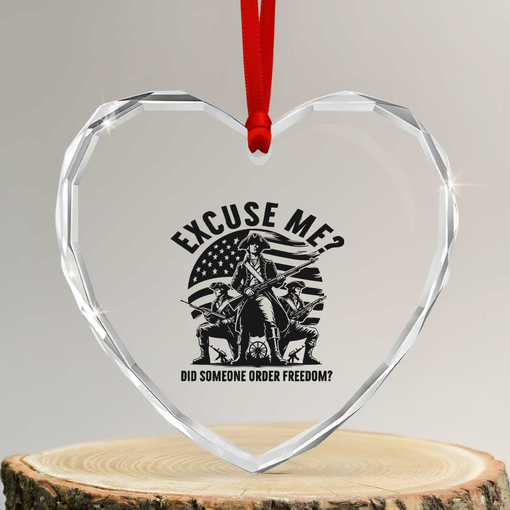 Freedom Resist Protest Civil Rights Heart Crystal Glass Ornament Excuse Me Did Someone Order Freedom TS14 Transparent Glass 3'' Heart Print Your Wear