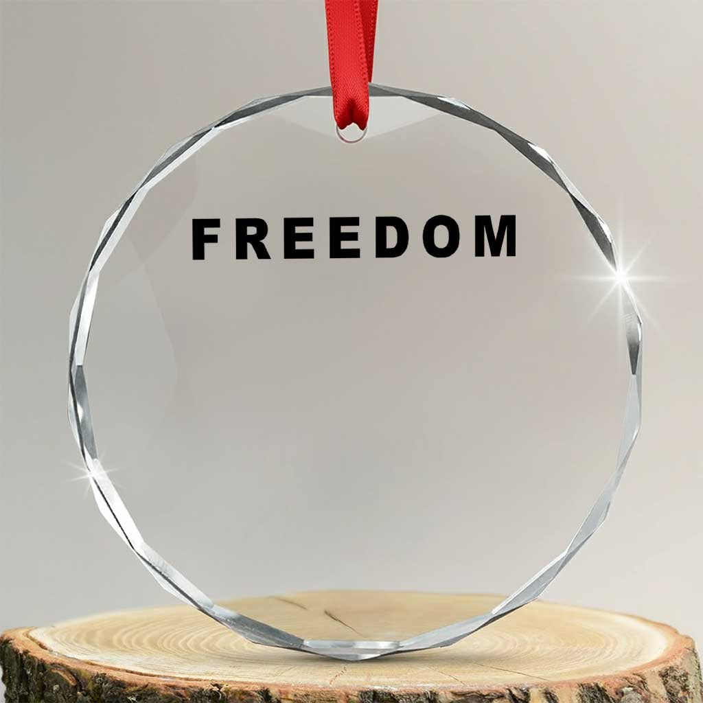Freedom Statement Crystal Glass Ornament Free Speech Charlie Kirk Tribute TS02 Transparent Glass 3'' Circle Print Your Wear