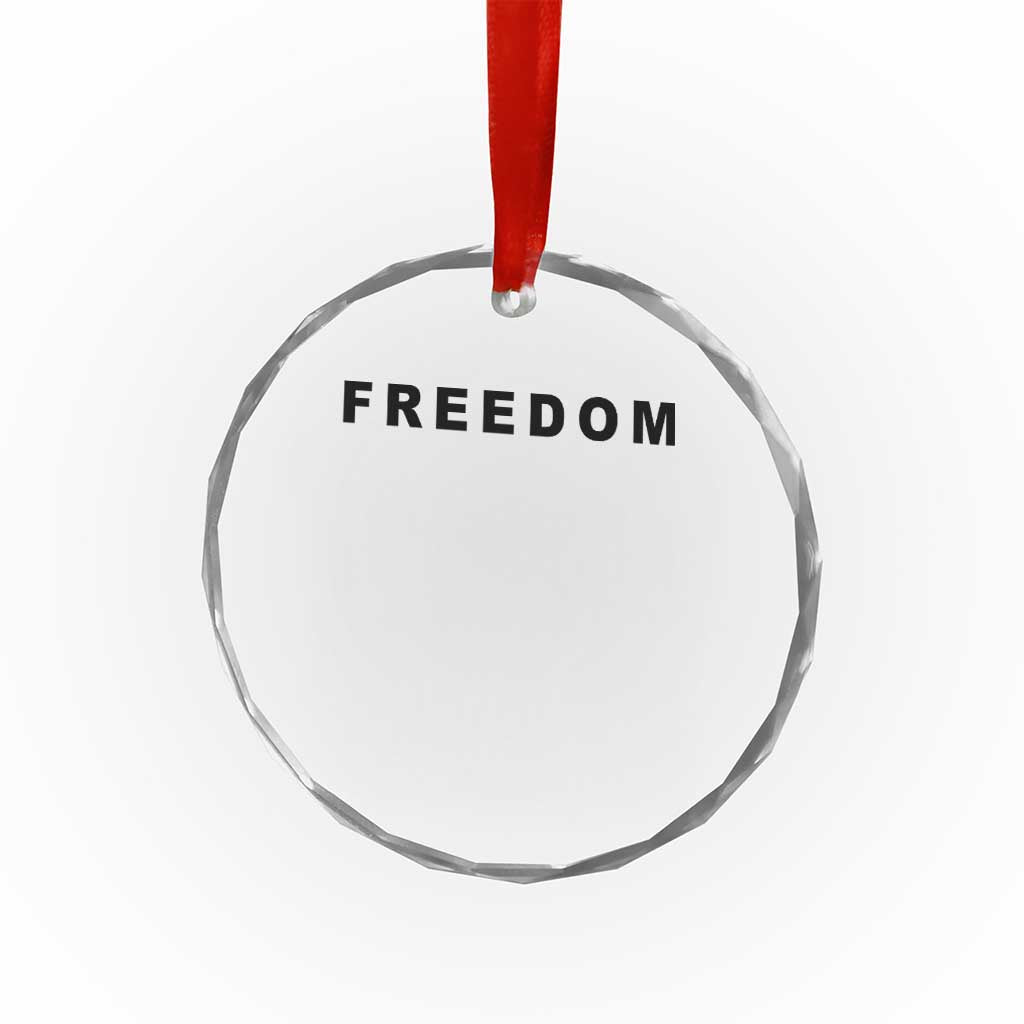 Freedom Statement Crystal Glass Ornament Free Speech Charlie Kirk Tribute TS02 Transparent Glass 3'' Circle Print Your Wear
