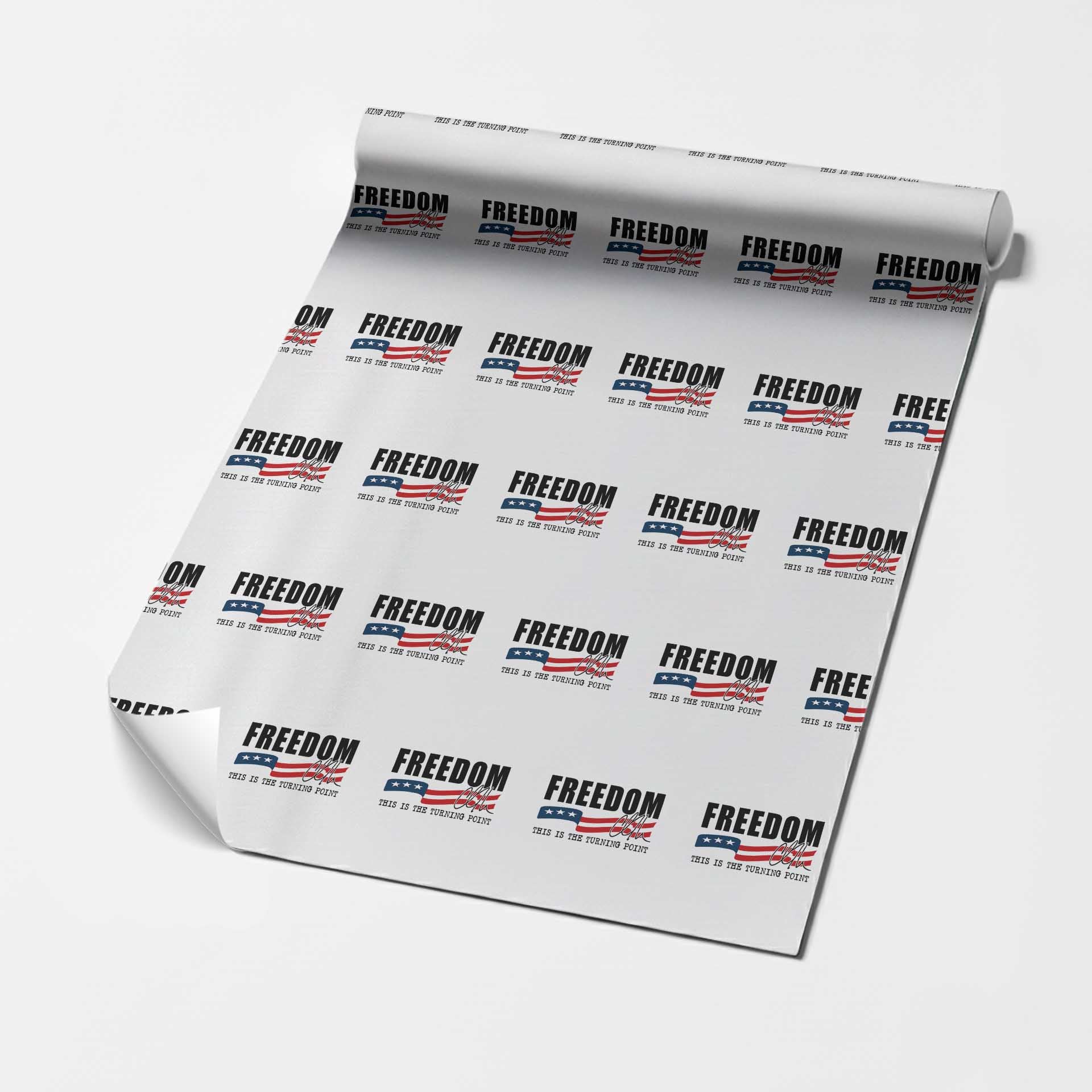 Freedom This Is The Turning Point Wrapping Paper Roll True Patriot Liberty Defender American Flag TS02 White Print Your Wear