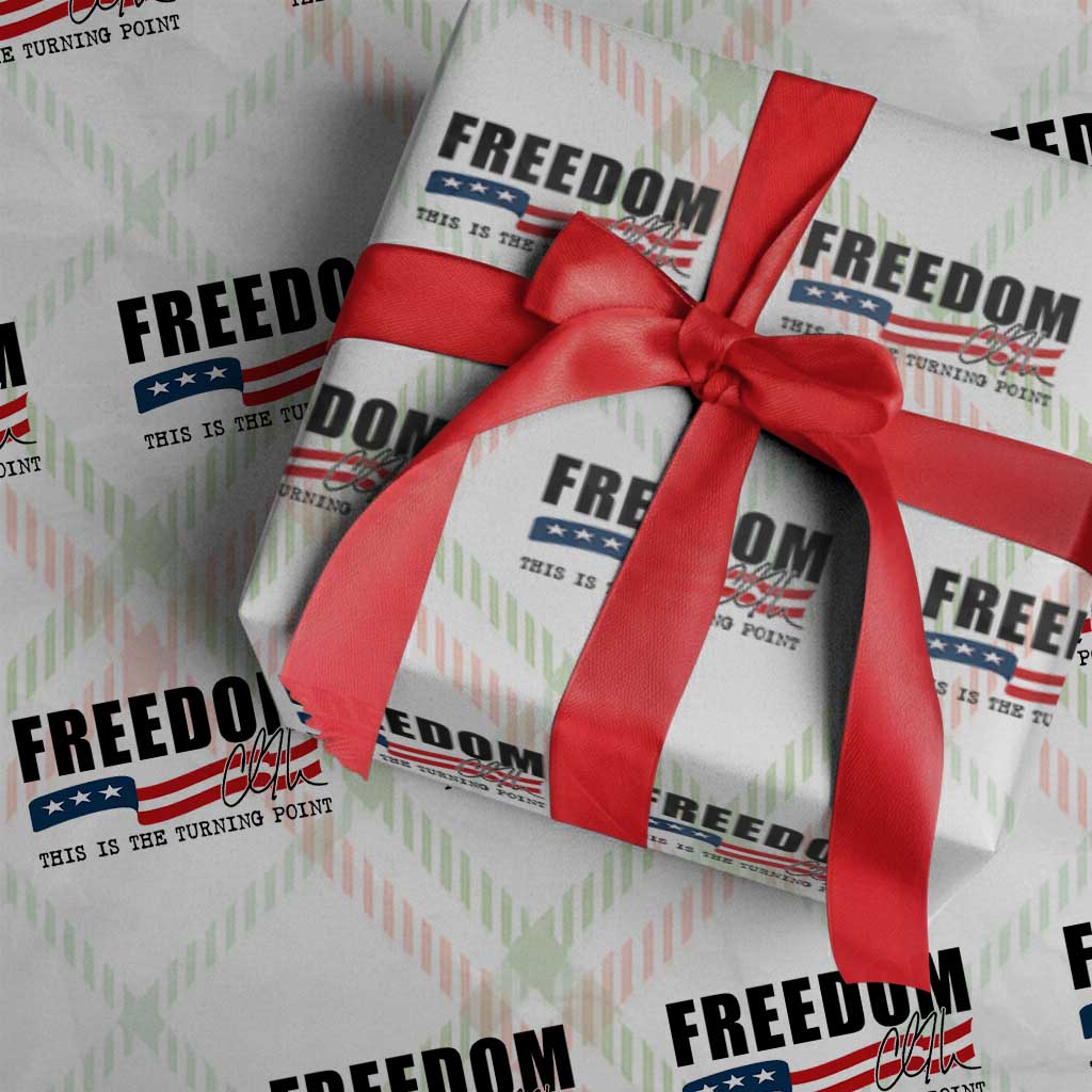Freedom This Is The Turning Point Wrapping Paper Roll True Patriot Liberty Defender American Flag TS02 Christmas Plaid Print Your Wear