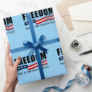 Freedom This Is The Turning Point Wrapping Paper Roll True Patriot Liberty Defender American Flag TS02 Light Blue Print Your Wear