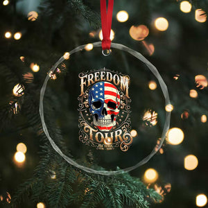 Freedom Tour 250 Years 1776-2026 American Flag Skull Crystal Glass Ornament Rock Aesthetic Patriotic Semiquincentennial 250th Anniversary TS02 Print Your Wear