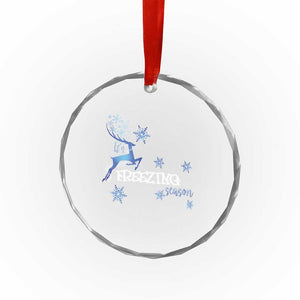 Freezing Season Xmas Reindeer Snowflake Crystal Glass Ornament TS09 Print Your Wear