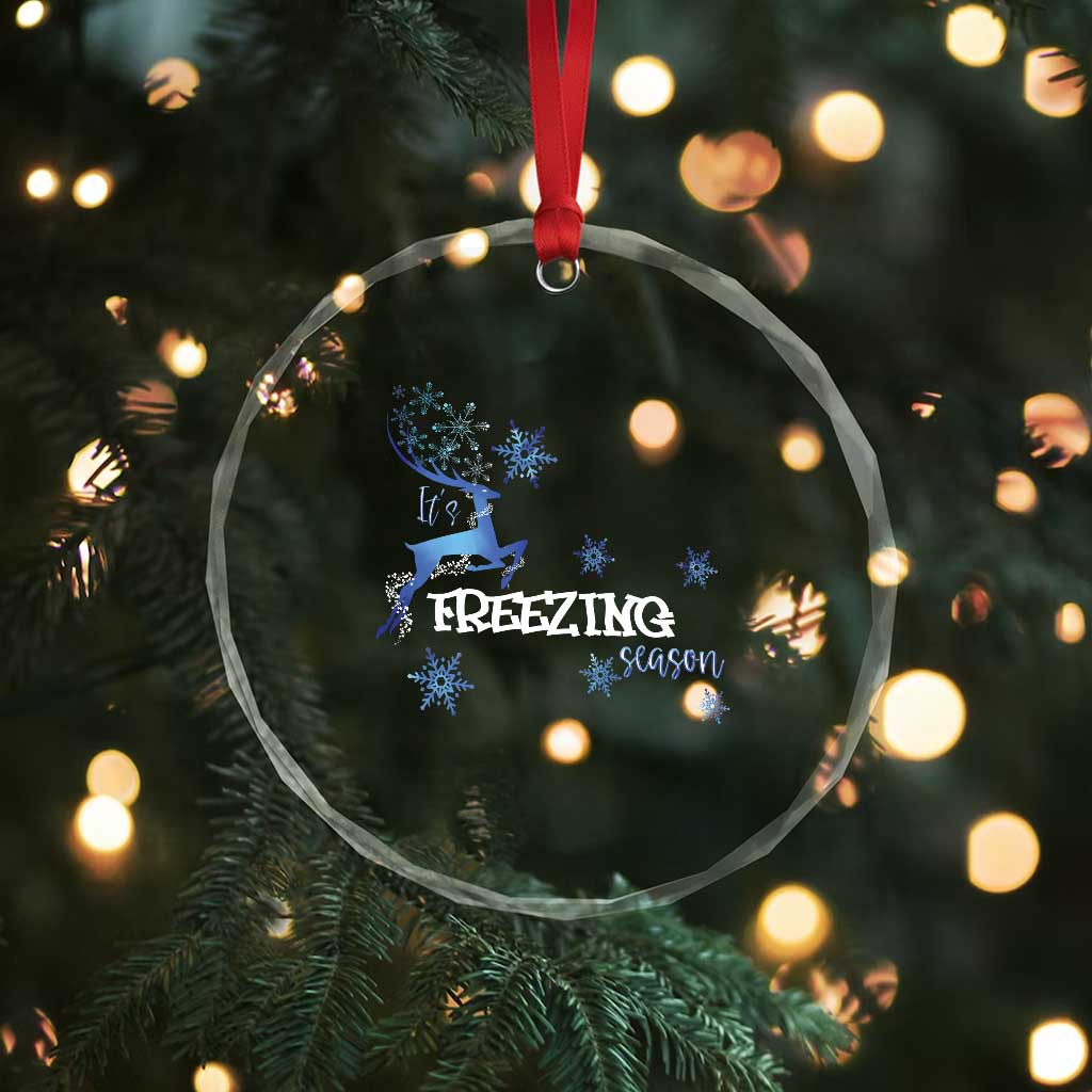 Freezing Season Xmas Reindeer Snowflake Crystal Glass Ornament TS09 Print Your Wear
