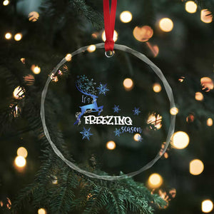 Freezing Season Xmas Reindeer Snowflake Crystal Glass Ornament TS09 Print Your Wear