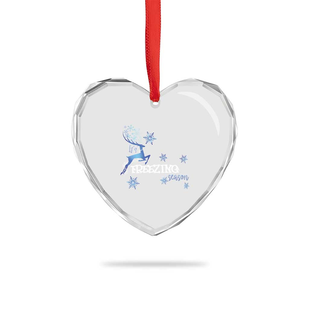 Freezing Season Xmas Reindeer Snowflake Heart Crystal Glass Ornament TS09 Print Your Wear