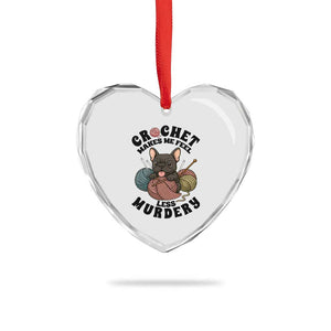 French Bulldog Heart Crystal Glass Ornament Crochet Makes Me Feel Less Murdery TS12 Print Your Wear