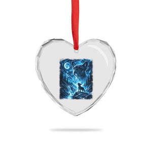 French Bulldog Howling To The Moon Heart Crystal Glass Ornament Vintage Graphic Dog Lovers Silly Frenchy Bulldog Mom TS10 Print Your Wear