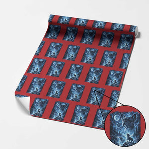 French Bulldog Howling To The Moon Wrapping Paper Roll Vintage Graphic Dog Lovers Silly Frenchy Bulldog Mom TS10 Red Print Your Wear