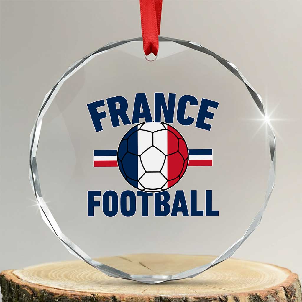 French Flag France Soccer Football Fan Crystal Glass Ornament TS14 Transparent Glass 3'' Circle Print Your Wear