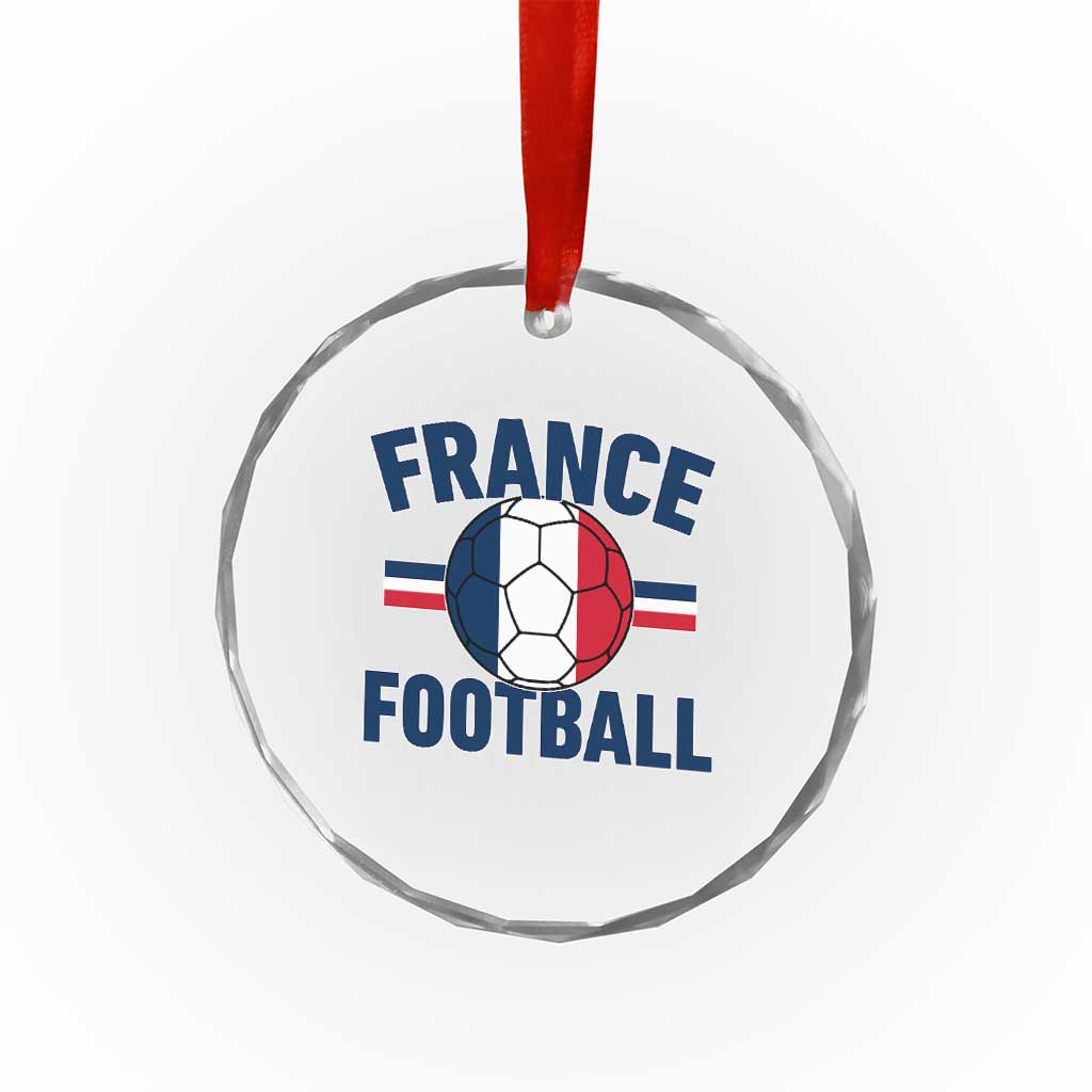 French Flag France Soccer Football Fan Crystal Glass Ornament