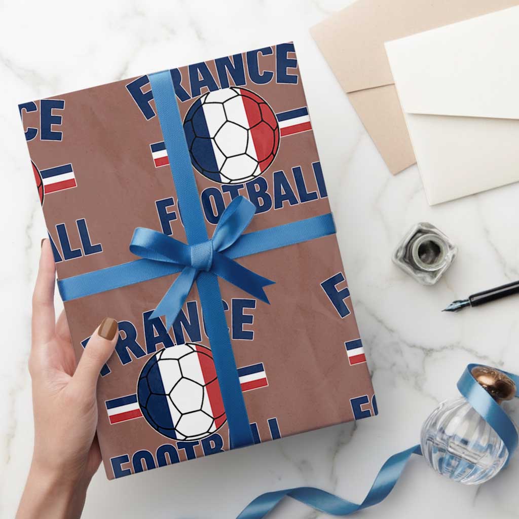 French Flag France Soccer Football Fan Wrapping Paper Roll TS14 Mocha Print Your Wear