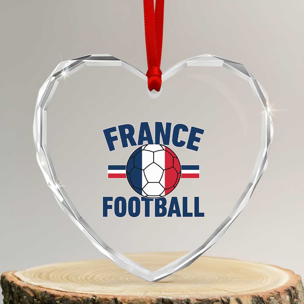 French Flag France Soccer Football Fan Heart Crystal Glass Ornament TS14 Transparent Glass 3'' Heart Print Your Wear