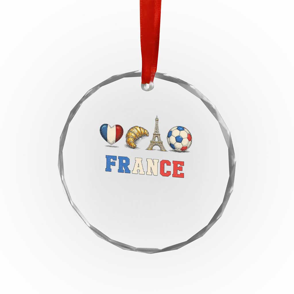 French Football Fan Crystal Glass Ornament France Soccer Game Day Gift