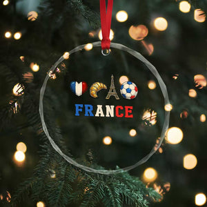 French Football Fan Crystal Glass Ornament France Soccer Game Day Gift
