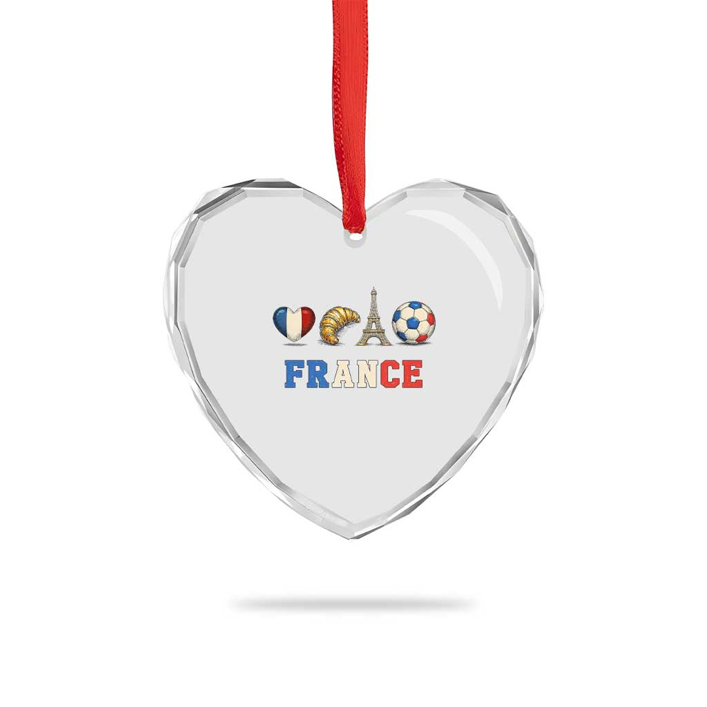 French Football Fan Heart Crystal Glass Ornament France Soccer Game Day Gift TS12 Print Your Wear