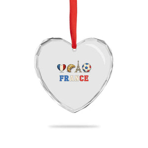 French Football Fan Heart Crystal Glass Ornament France Soccer Game Day Gift TS12 Print Your Wear