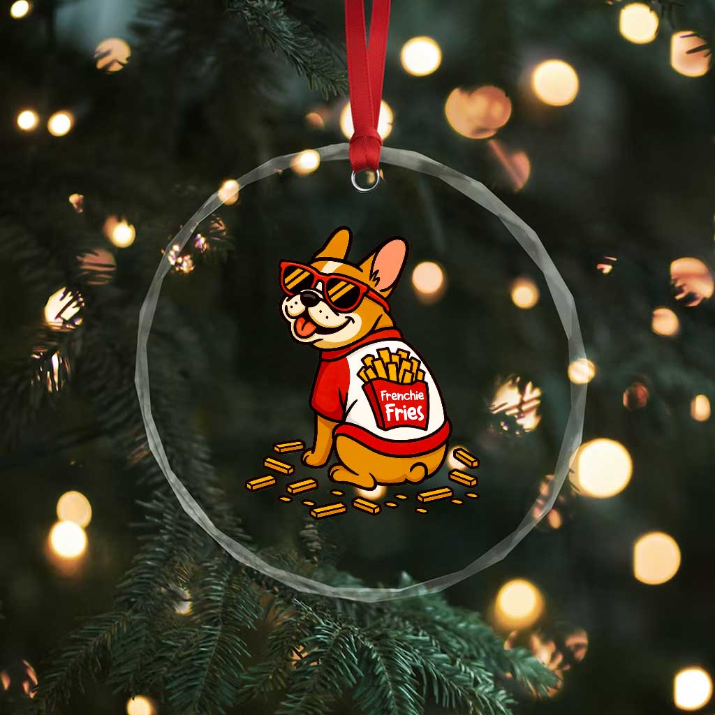 Frenchie Fries Crystal Glass Ornament Funny French Bulldog Lover Gift TS12 Print Your Wear