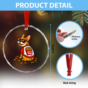 Frenchie Fries Crystal Glass Ornament Funny French Bulldog Lover Gift TS12 Print Your Wear