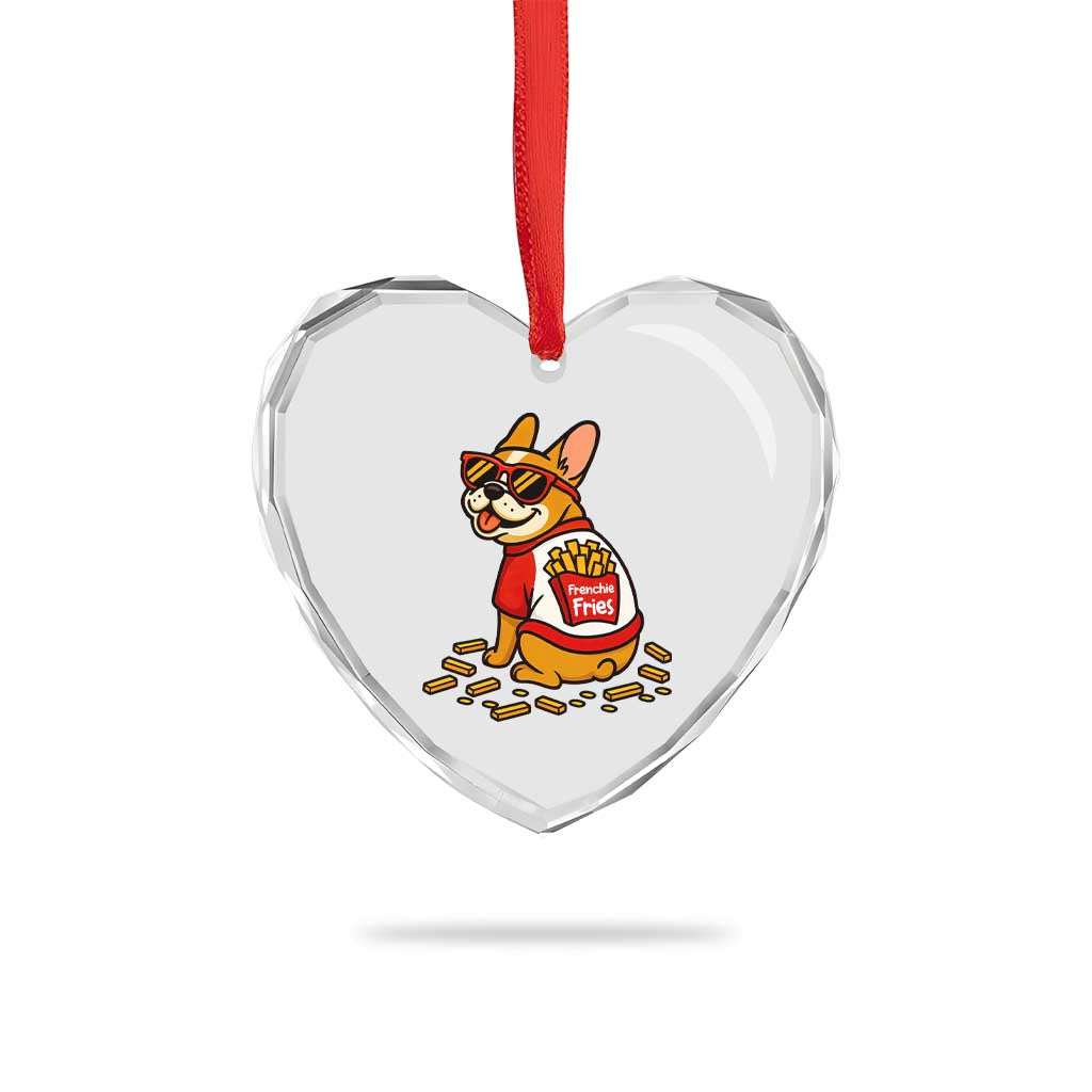 Frenchie Fries Heart Crystal Glass Ornament Funny French Bulldog Lover Gift TS12 Print Your Wear