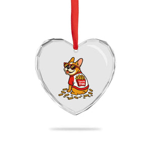 Frenchie Fries Heart Crystal Glass Ornament Funny French Bulldog Lover Gift TS12 Print Your Wear