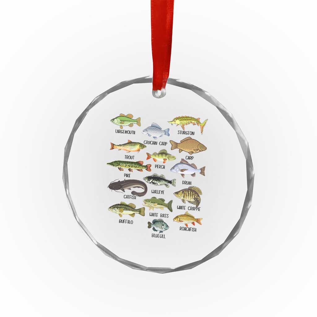 Freshwater Fish Species Crystal Glass Ornament Funny Fishing Types Fisherman Dad TS02 Print Your Wear