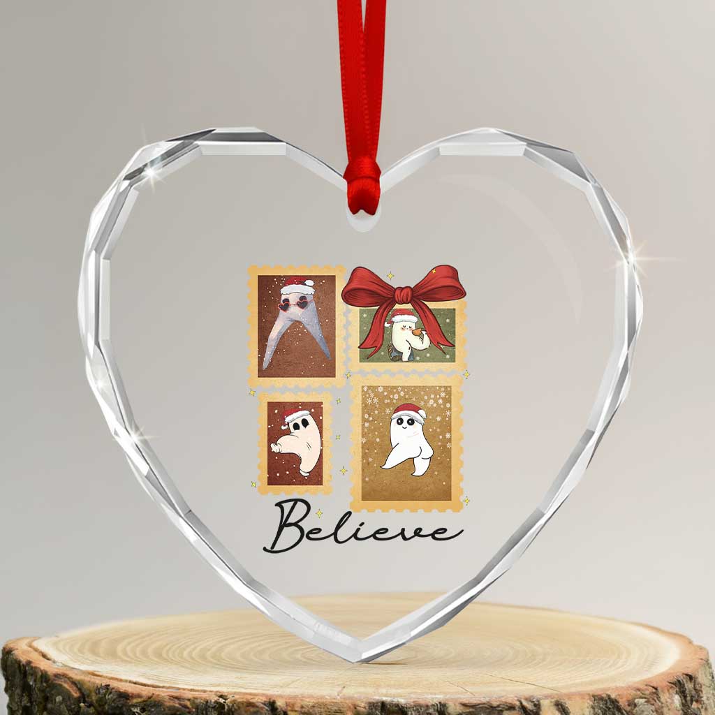 Fresno Nightcrawler Cryptid Christmas Believe Gift Heart Crystal Glass Ornament TS12 Transparent Glass 3'' Heart Print Your Wear