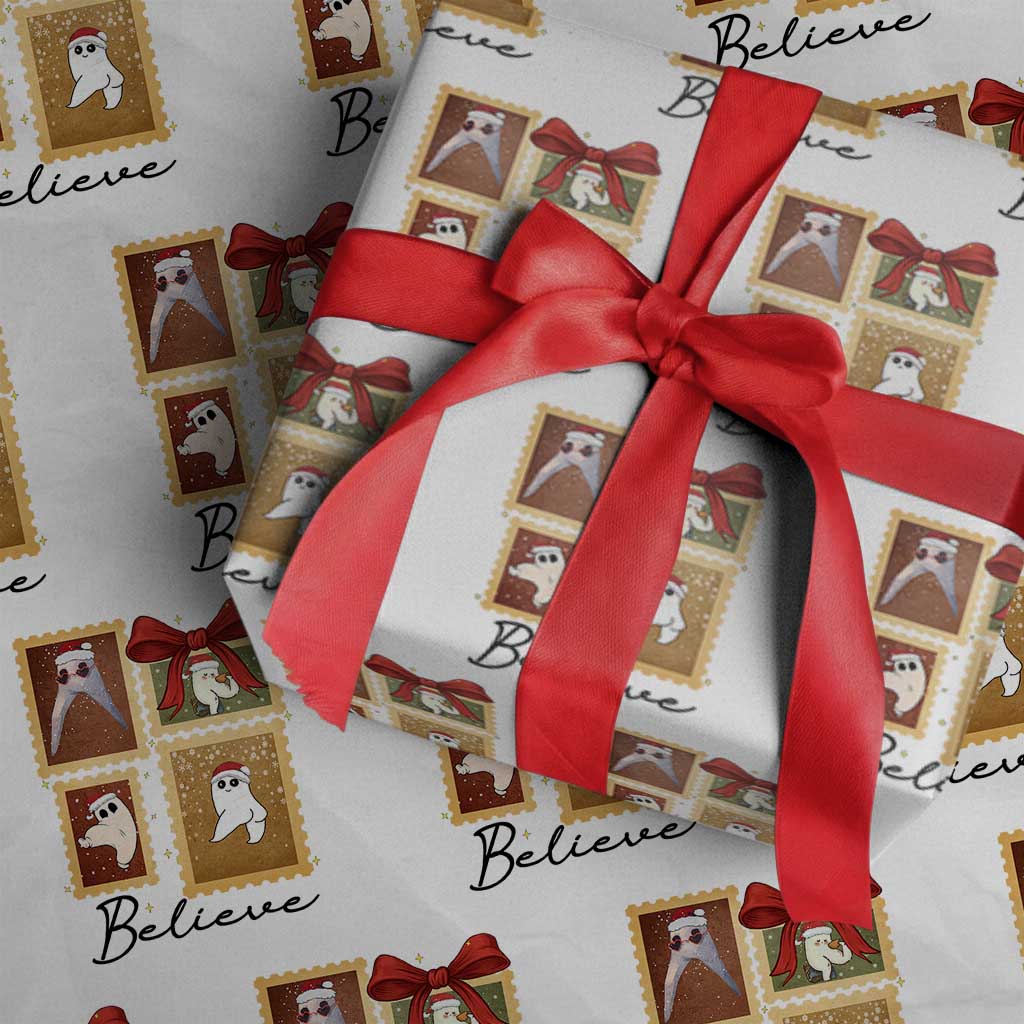 Fresno Nightcrawler Cryptid Christmas Believe Gift Wrapping Paper Roll TS12 White Print Your Wear