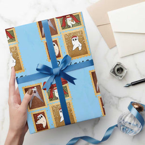 Fresno Nightcrawler Cryptid Christmas Believe Gift Wrapping Paper Roll TS12 Light Blue Print Your Wear