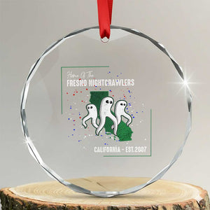 Fresno Nightcrawlers Crystal Glass Ornament Home Of California Cryptid Gift TS12 Transparent Glass 3'' Circle Print Your Wear