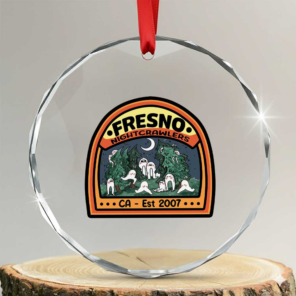 Fresno Nightcrawlers Folklore Gift Crystal Glass Ornament Home Of California Cryptids TS12 Transparent Glass 3'' Circle Print Your Wear