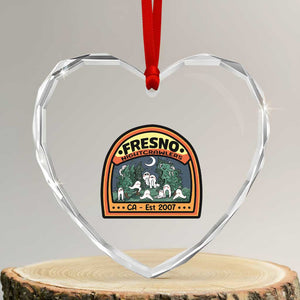 Fresno Nightcrawlers Folklore Gift Heart Crystal Glass Ornament Home Of California Cryptids TS12 Transparent Glass 3'' Heart Print Your Wear