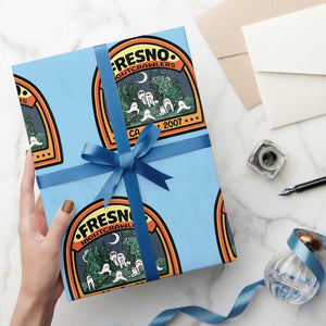 Fresno Nightcrawlers Folklore Gift Wrapping Paper Roll Home Of California Cryptids TS12 Light Blue Print Your Wear