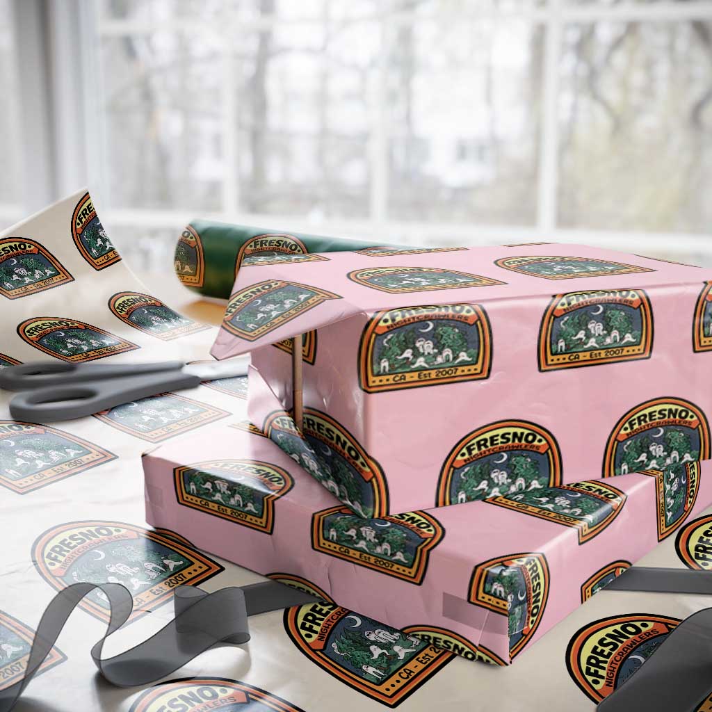 Fresno Nightcrawlers Folklore Gift Wrapping Paper Roll Home Of California Cryptids TS12 Light Pink Print Your Wear