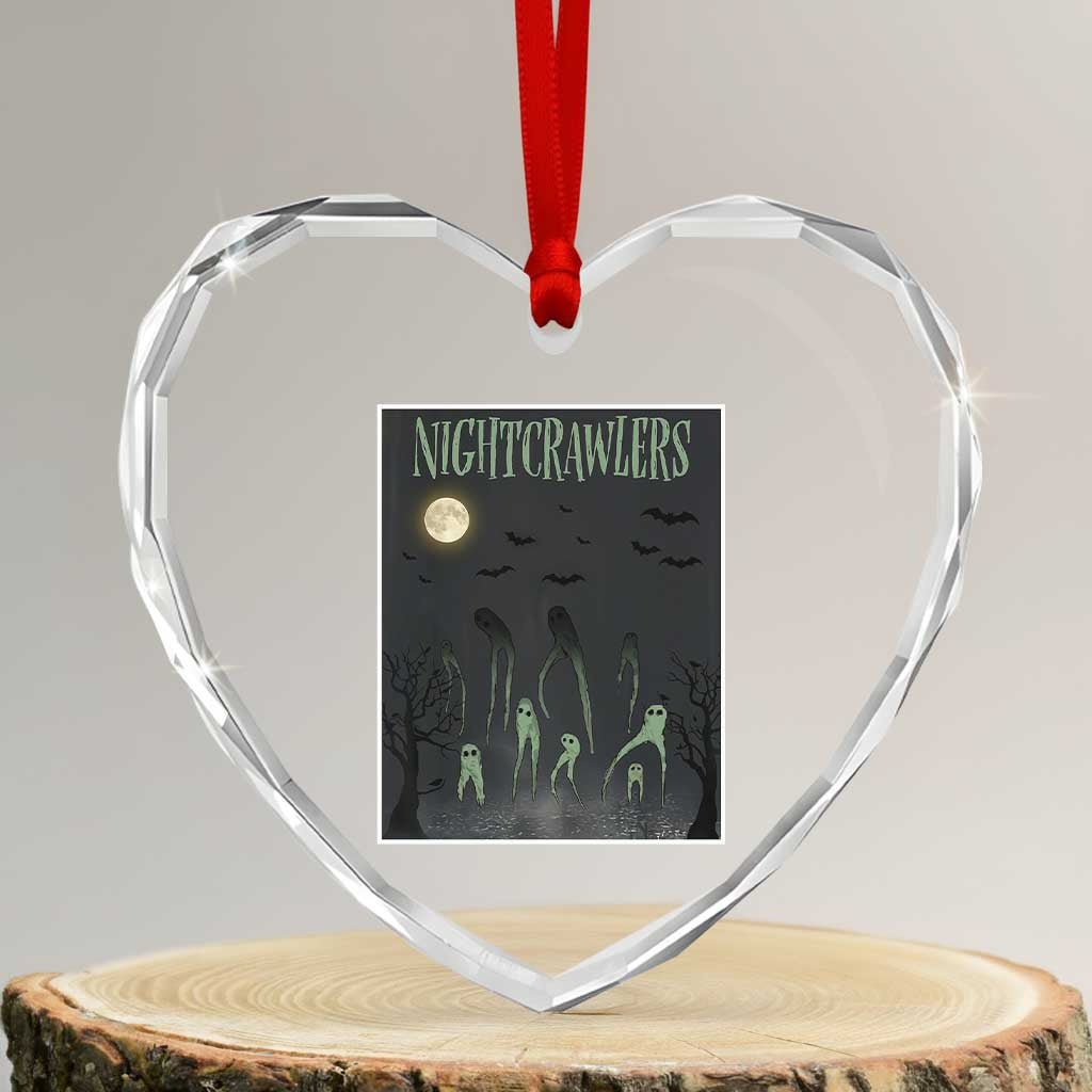 Fresno Nightcrawlers Heart Crystal Glass Ornament Gothic Cryptid Horror Fan Gift TS12 Transparent Glass 3'' Heart Print Your Wear