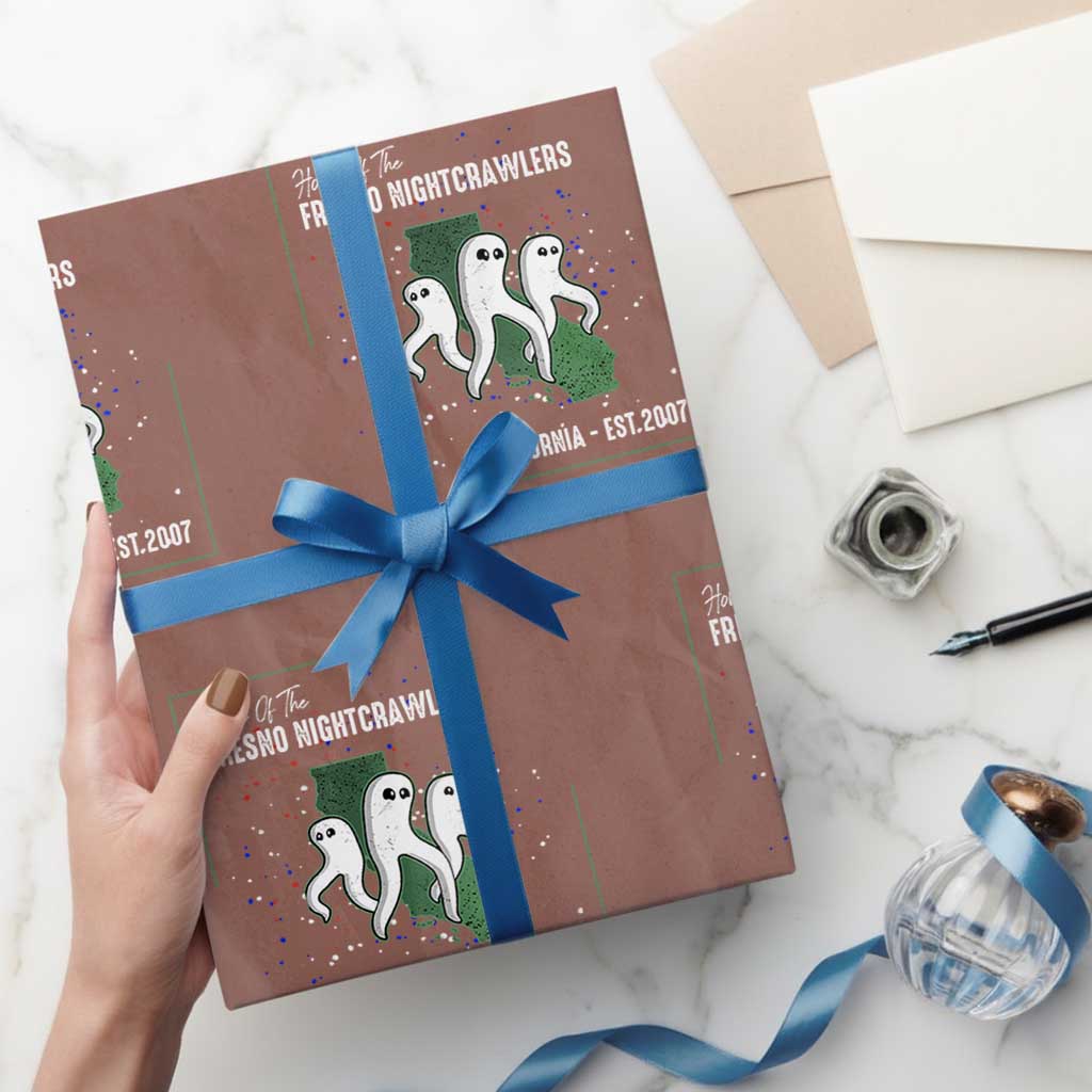 Fresno Nightcrawlers Wrapping Paper Roll Home Of California Cryptid Gift TS12 Mocha Print Your Wear