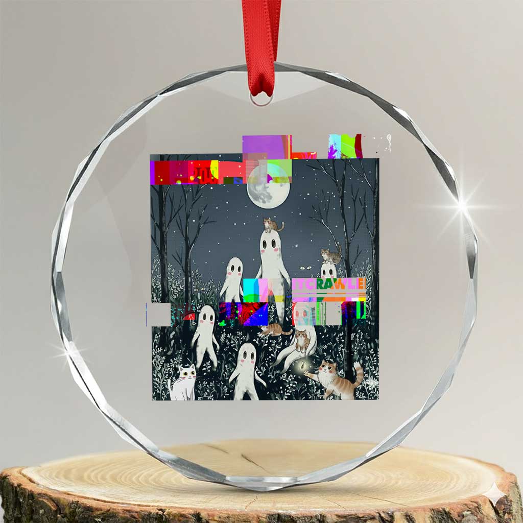Fresno Nightkittens Nightcrawler Crystal Glass Ornament Funny Horror Cat Cryptid Lover Gift TS12 Transparent Glass 3'' Circle Print Your Wear