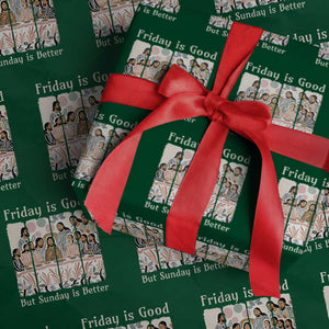 Friday is Good Sunday is Better Wrapping Paper Roll Christian Jesus Easter TS14 Green Print Your Wear