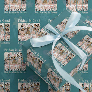 Friday is Good Sunday is Better Wrapping Paper Roll Christian Jesus Easter TS14 Teal Print Your Wear
