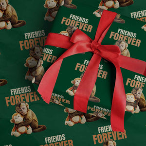 Friends Forever Viral Punch The Monkey Wrapping Paper Roll Cute Baby Monkey Hugging Plush Toy Best Friend Gift TS02 Green Print Your Wear