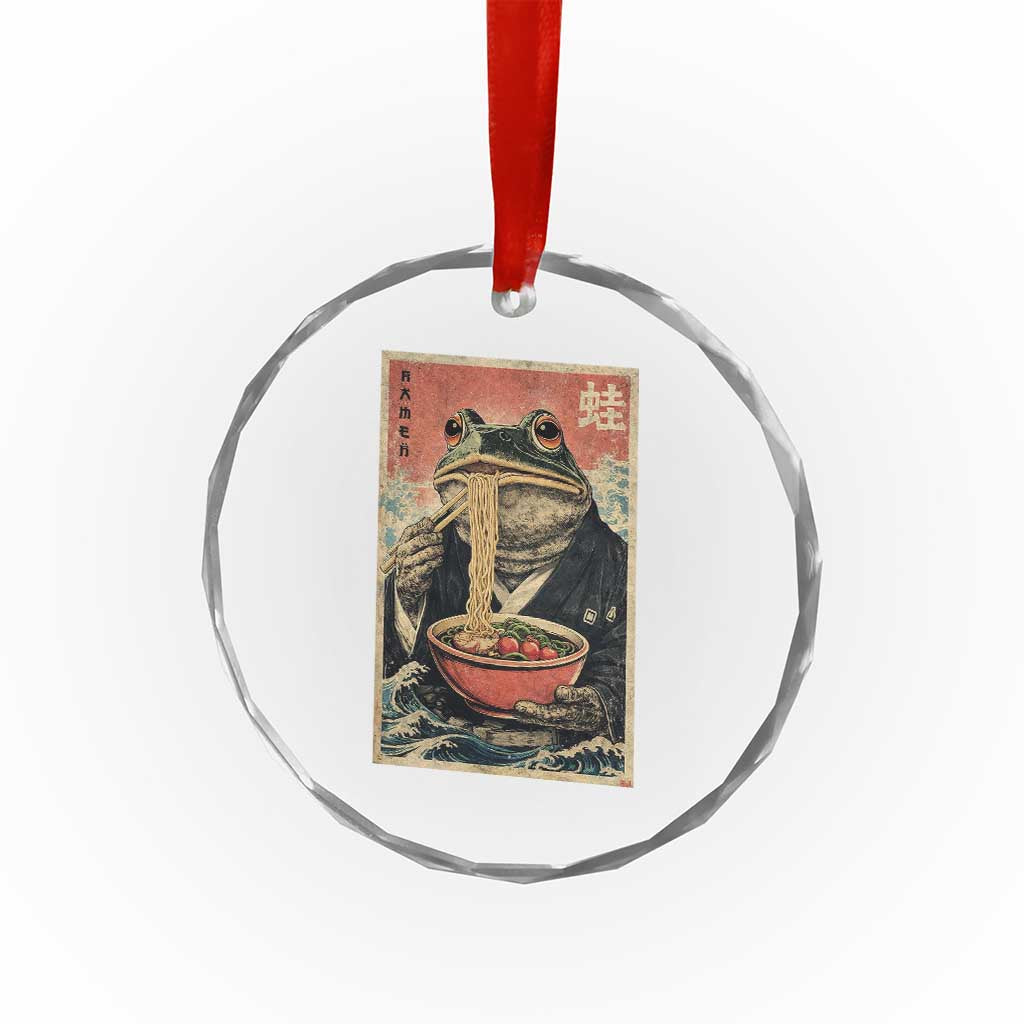 Frog Eat Ramen Crystal Glass Ornament Funny Japanese Noodles Anime Lovers Kawaii Anime TS10 Print Your Wear