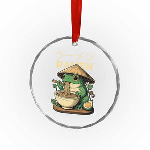 Frog Eating Ramen Crystal Glass Ornament Funny Japanese Food Lover Anime TS12 Print Your Wear