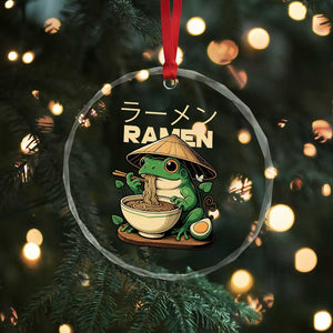 Frog Eating Ramen Crystal Glass Ornament Funny Japanese Food Lover Anime TS12 Print Your Wear