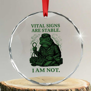 Frog Medic Crystal Glass Ornament Funny Animal EMT Emergency Health Workers TS10 Transparent Glass 3'' Circle Print Your Wear