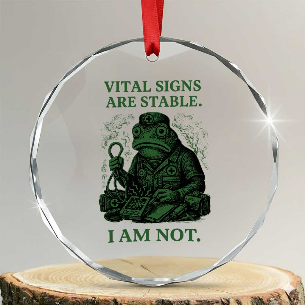 Frog Medic Crystal Glass Ornament Funny Animal EMT Emergency Health Workers TS10 Transparent Glass 3'' Circle Print Your Wear